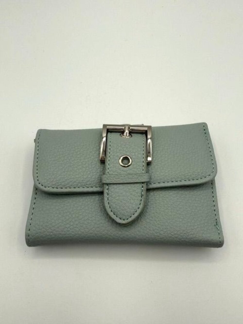 Steve Madden Blue/Gray Faux Pebbled Leather Tri Fold Wallet